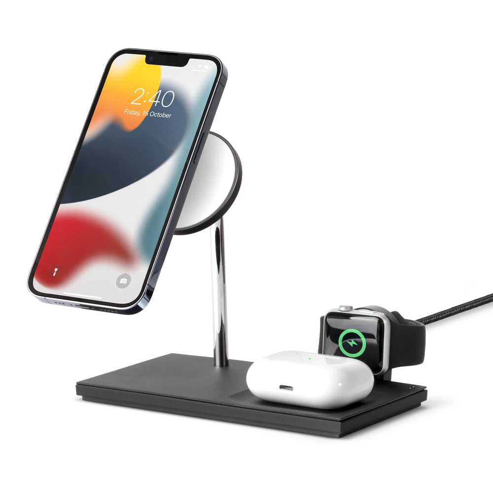 SNAP MAGNETIC 3-IN-1 Беспроводное зарядное устройство, 3 в 1, цвет: черный